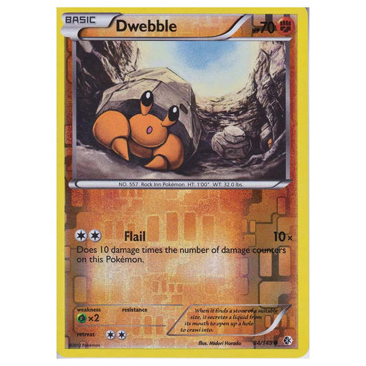 Pokemon - Black & White - Boundaries Crossed (Reverse Holo) - Dwebble 84/149