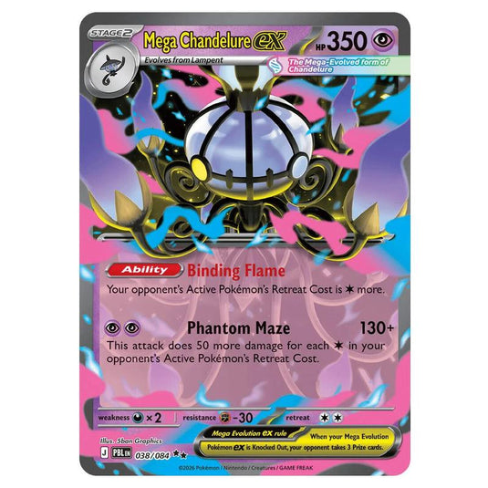 Pokemon - Mega Evolution - Pitch Black - Mega Chandelure ex - 038/084
