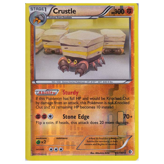 Pokemon - Black & White - Boundaries Crossed (Reverse Holo) - Crustle 85/149