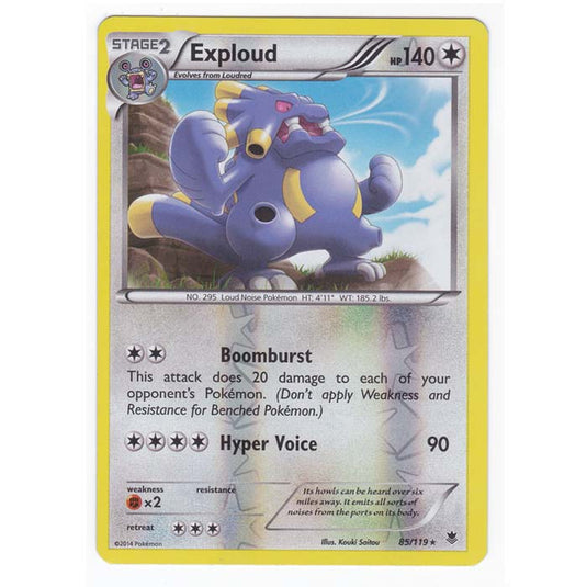Pokemon - XY Phantom Forces - (Reverse Holo) - Exploud - 85/119 Pokemon - XY Phantom Forces - (Reverse Holo) - Exploud - 85/119