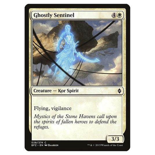 Magic The Gathering - Battle For Zendikar - Ghostly Sentinel - 28/274
