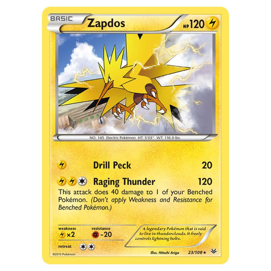 Pokemon - XY - Roaring Skies - Zapdos - 23/108 (Reverse Holo)