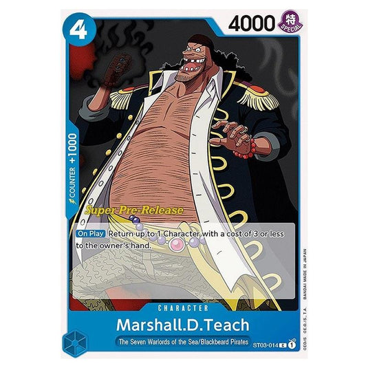 One Piece - ST-03: Starter Deck - The Seven Warlords of the Sea - Super Pre-Release - Marshall.D.Teach - ST03-014p