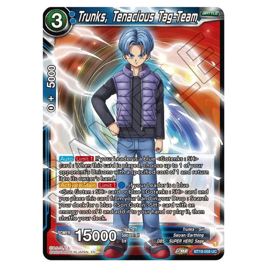 Dragon Ball Super - Fighter's Ambition - Trunks, Tenacious Tag-Team - BT19-058