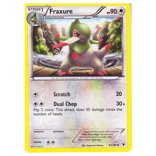 Pokemon - Black & White - Noble Victories - (Reverse Holo) - Fraxure 87/101