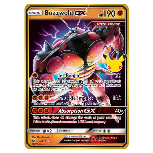 Pokemon - 30th Celebration - Buzzwole GX - 57/111