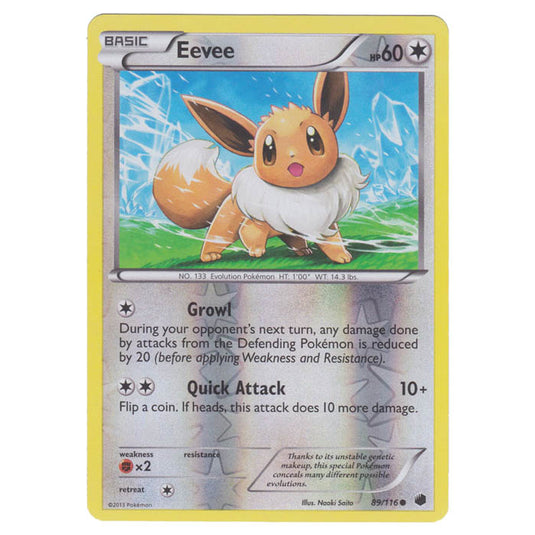 Pokemon - Black & White - Plasma Freeze - (Reverse Holo) Eevee - 89/116