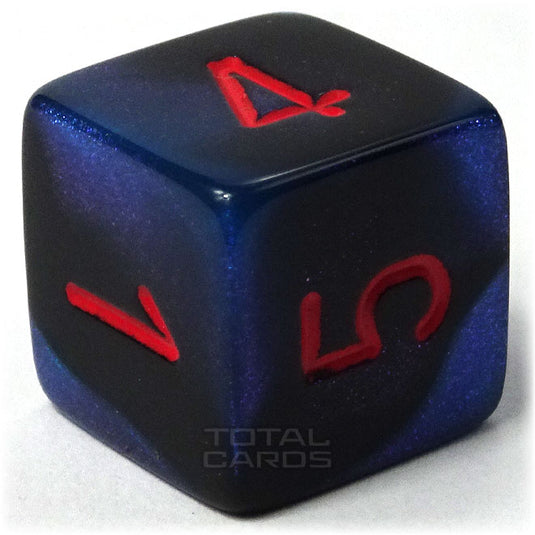 Chessex - Gemini 16mm D6 - Black-Starlight w/Red