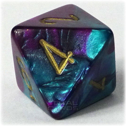 Chessex - Gemini 16mm D8 - Purple-Teal w/Gold