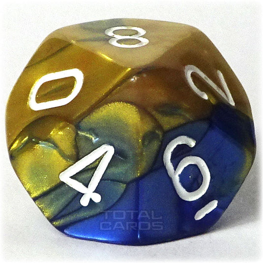 Chessex - Gemini 16mm D10 - Blue-Gold w/White