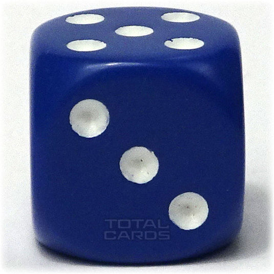 Chessex - Opaque 16mm D6 w/pips - Blue w/White