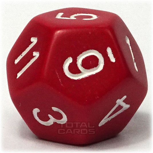 Chessex - Opaque 16mm D12 - Red w/White