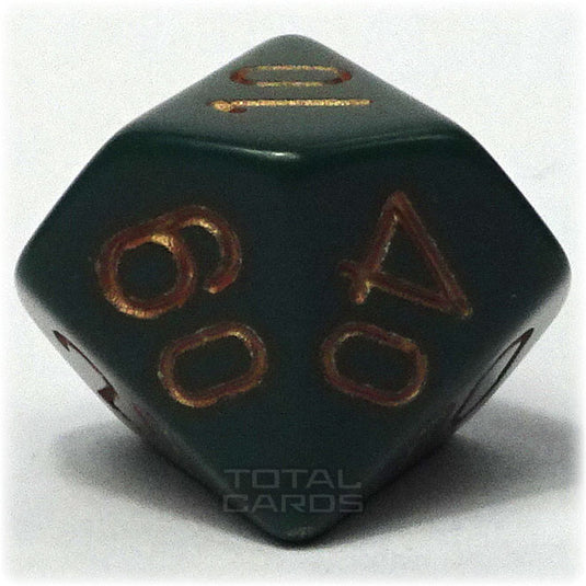 Chessex - Opaque 16mm D10/100 - Dusty Green w/Gold