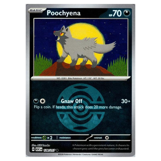 Pokemon - Mega Evolution - Ascended Heroes - Ball & Rocket Reverse Holo - Poochyena - 128/217
