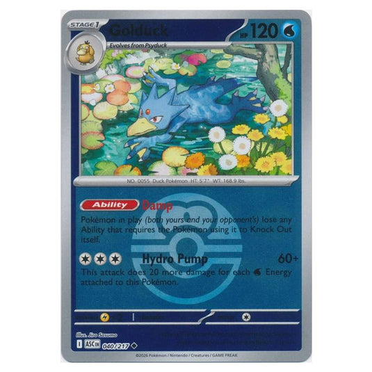 Pokemon - Mega Evolution - Ascended Heroes - Ball & Rocket Reverse Holo - Golduck - 040/217