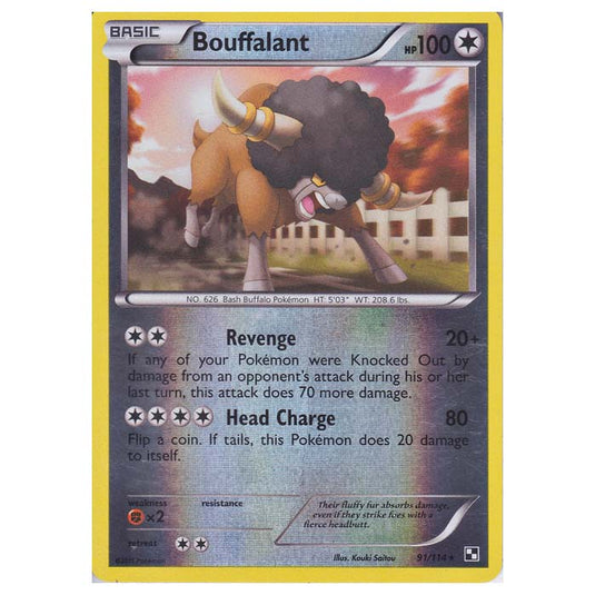 Pokemon - Black & White - (Reverse Holo) Bouffalant 91/114