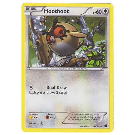 Pokemon - Black & White - Plasma Freeze - Hoothoot - 91/116