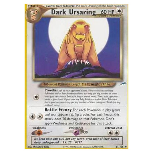 Pokemon - Neo Destiny - Dark Ursaring - 021/105