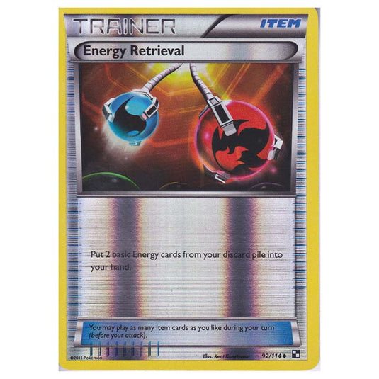 Pokemon - Black & White - (Reverse Holo) Energy Retrieval 92/114