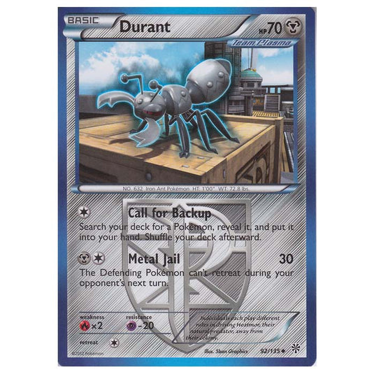 Pokemon - Black & White - Plasma Storm - Durant - 92/135