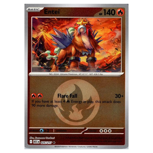 holographic entei card Pokemon - Mega Evolution - Ascended Heroes - Energy Reverse Holo