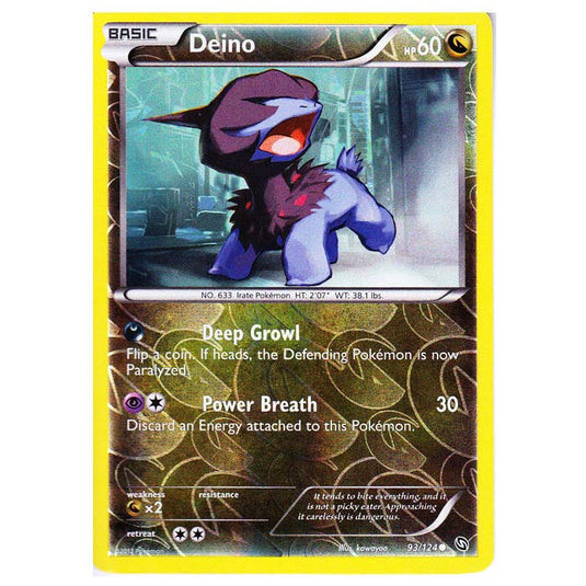 Pokemon - Black & White - Dragons Exalted - (Reverse Holo) Deino - 93/124