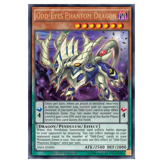 Yu-Gi-Oh! - Yu-Gi-Oh! ARC-V Volume 1 promotional card - Odd-Eyes Phantom Dragon (Ultra Rare) YA01-EN001