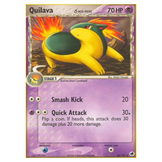 Pokemon - EX Dragon Frontiers - Quilava δ Delta Species - 036