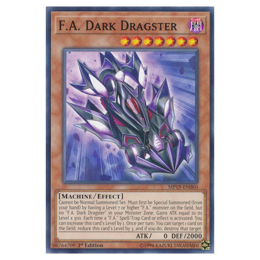 Yu-Gi-Oh! - 2019 Gold Sarcophagus Tin Mega Pack - F.A. Dark Dragster (Common) MP19-EN060