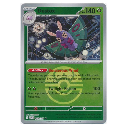 Pokemon - Mega Evolution - Ascended Heroes - Ball & Rocket Reverse Holo - Dustox - 015/217