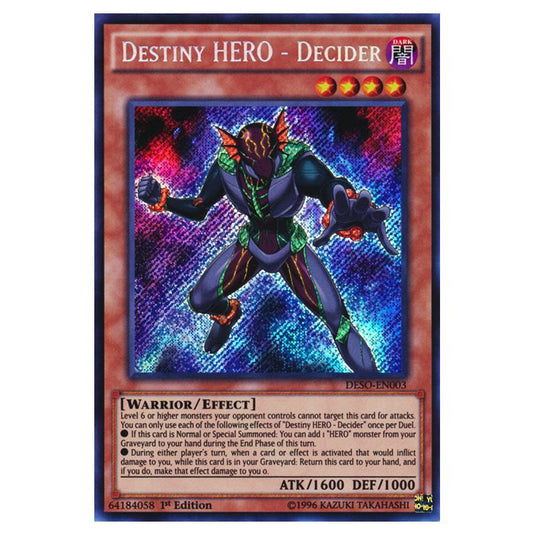 Yu-Gi-Oh! - Destiny Soldiers - Destiny HERO - Decider (Secret Rare) DESO-EN003