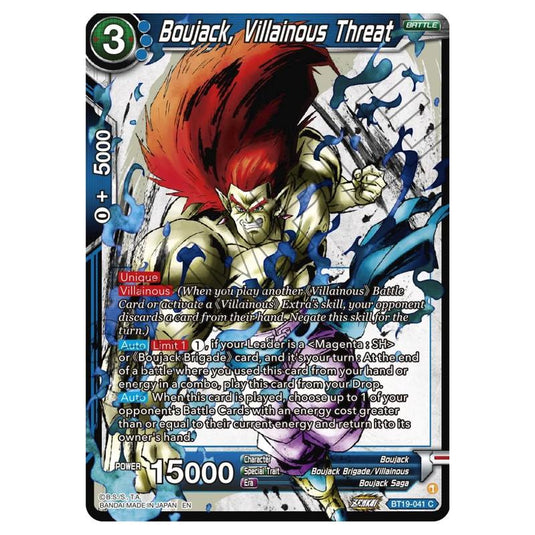 Dragon Ball Super - Fighter's Ambition - Boujack, Villainous Threat - BT19-041