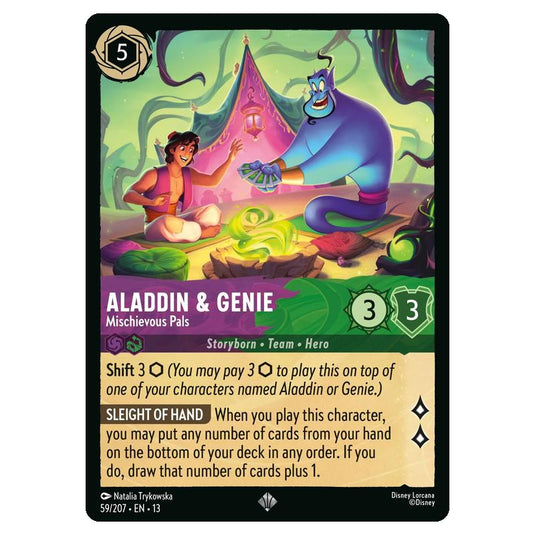 Lorcana - Attack of the Vine - Aladdin & Genie - Mischievous Pals (Super Rare) - 59/207