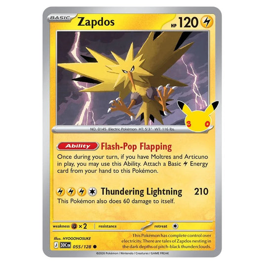 Pokemon - 30th Celebration - Zapdos - 055/128