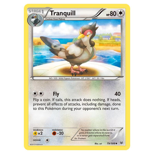 Pokemon - XY - Roaring Skies - Tranquill - 79/108 (Reverse Holo)