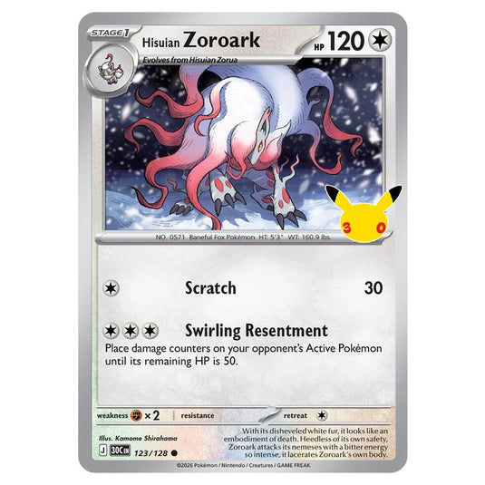 Pokemon - 30th Celebration - Hisuian Zoroark - 123/128