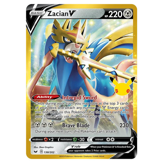 Pokemon - 30th Celebration - Zacian V - 138/202