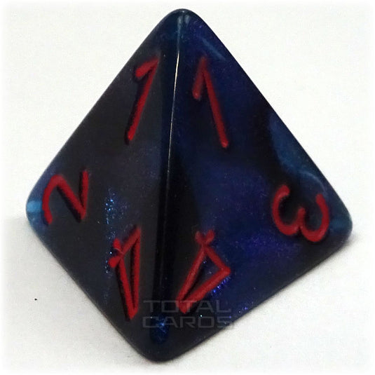 Chessex - Gemini 16mm D4 - Black-Starlight w/Red