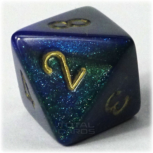 Chessex - Gemini 16mm D8 - Blue-Green w/Gold