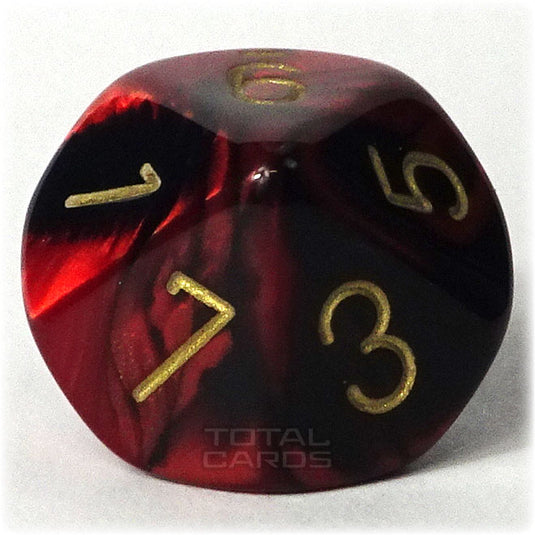 Chessex - Gemini 16mm D10 - Black-Red w/Gold