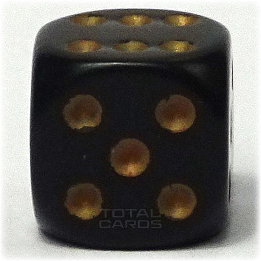 Chessex - Opaque 12mm D6 - Black w/Gold