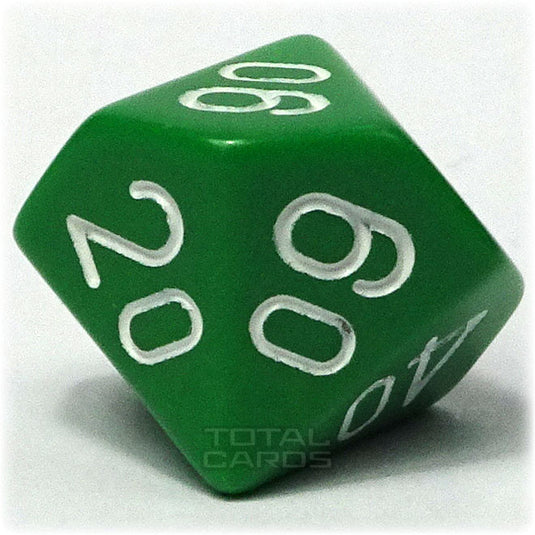 Chessex - Opaque 16mm D10/100 - Green w/White