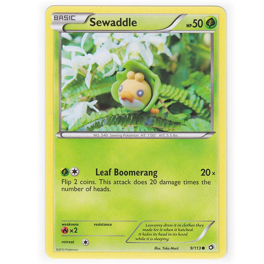 Pokemon - Black & White - Legendary Treasures - Sewaddle - 9/113