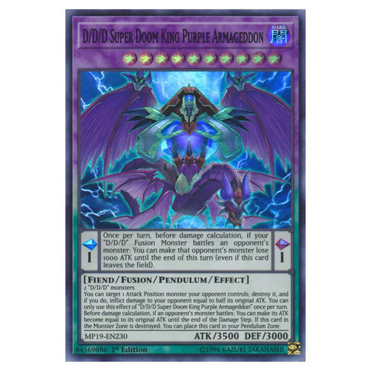 Yu-Gi-Oh! - 2019 Gold Sarcophagus Tin Mega Pack - D/D/D Super Doom King Purple Armageddon (Super Rare) MP19-EN230