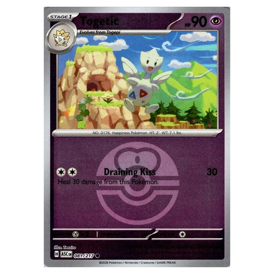 Pokemon - Mega Evolution - Ascended Heroes - Ball & Rocket Reverse Holo - Togetic - 081/217