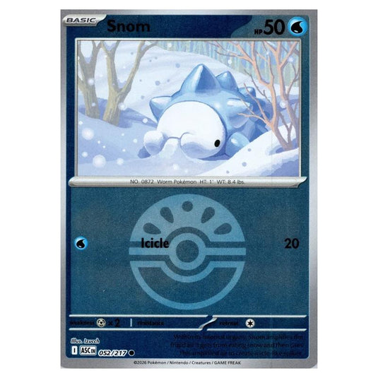 Pokemon - Mega Evolution - Ascended Heroes - Ball & Rocket Reverse Holo - Snom - 052/217