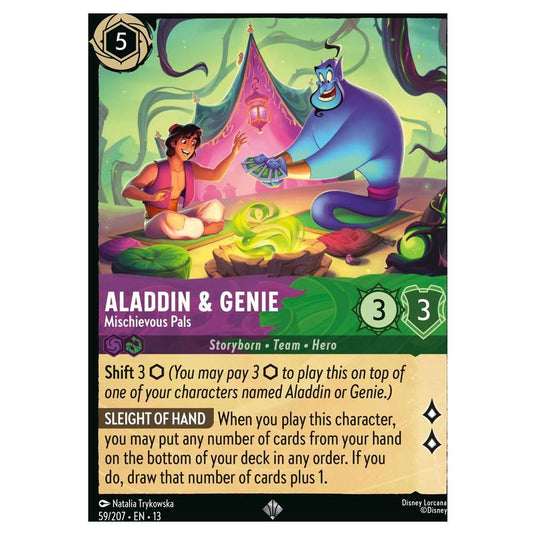 Lorcana - Attack of the Vine! - Aladdin & Genie - Mischievous Pals (Super Rare) - 59/207