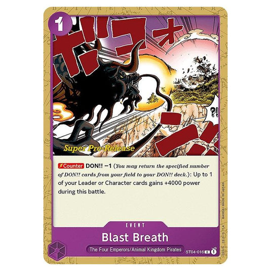 One Piece - ST-04: Starter Deck - Animal Kingdom Pirates - Super Pre-Release - Blast Breath - ST04-016p