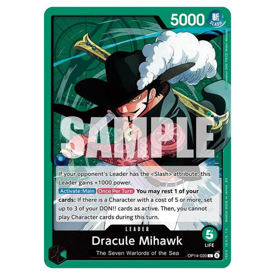 One Piece - OP14 - The Azure Sea's Seven - Dracule Mihawk - OP14-020