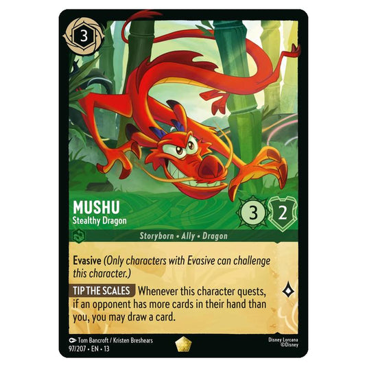 Lorcana - Attack of the Vine - Mushu - Stealthy Dragon (Legendary) - 97/207